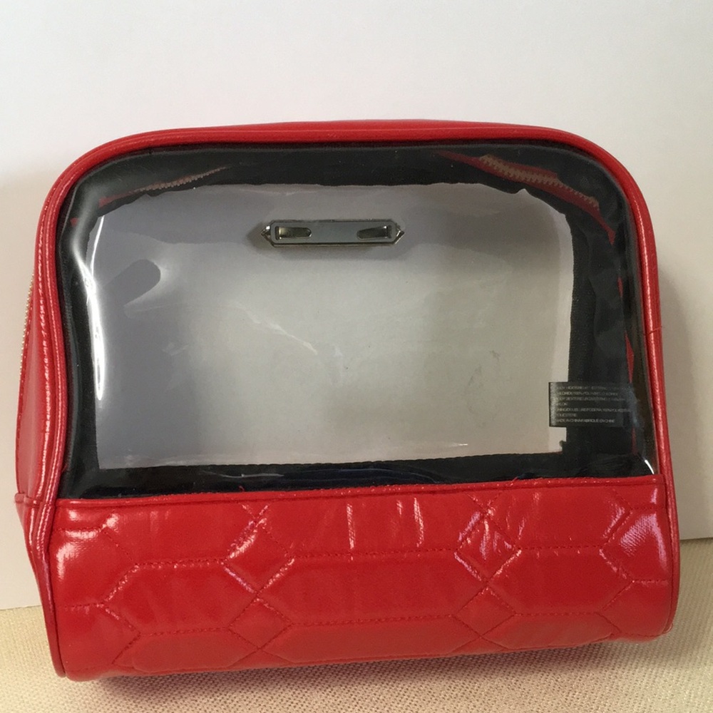 π2/$25π Aimee Kestenberg Cosmetics Toiletries Bag Clear Red - Picture 2 of 7